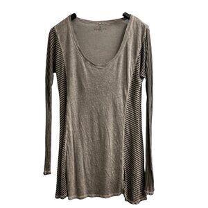 Pete & Greta Top Womens‎ S Gray Linen Oversized Sheer Tunic Lagenlook Minimalist